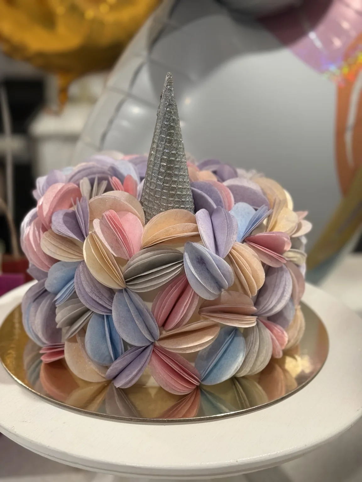 Pastel unicorn birthday cake